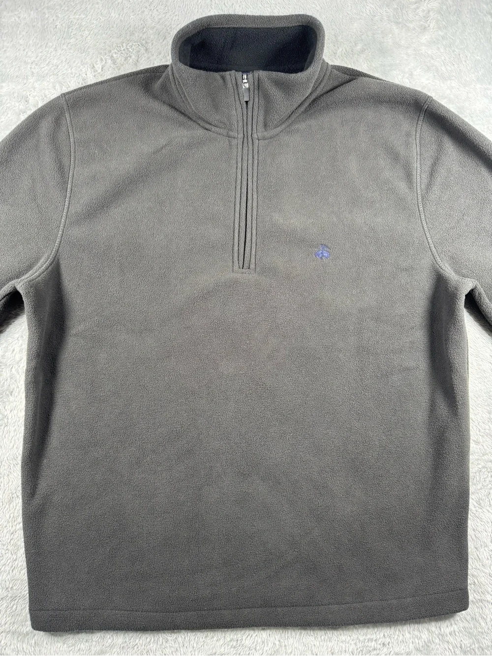 Brooks Brothers 346 Gray Fleece Quarter Zip Pullover Large